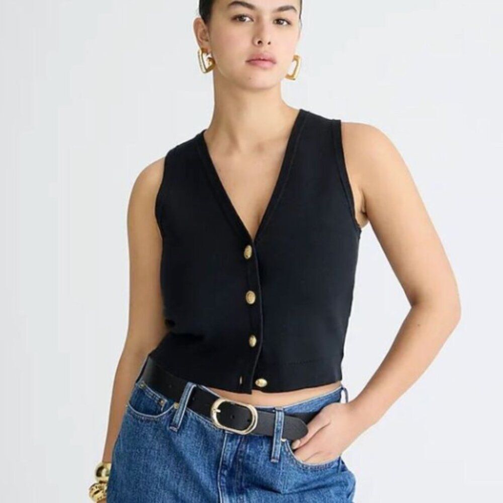 J. Crew Black Sleeveless Sweater Vest